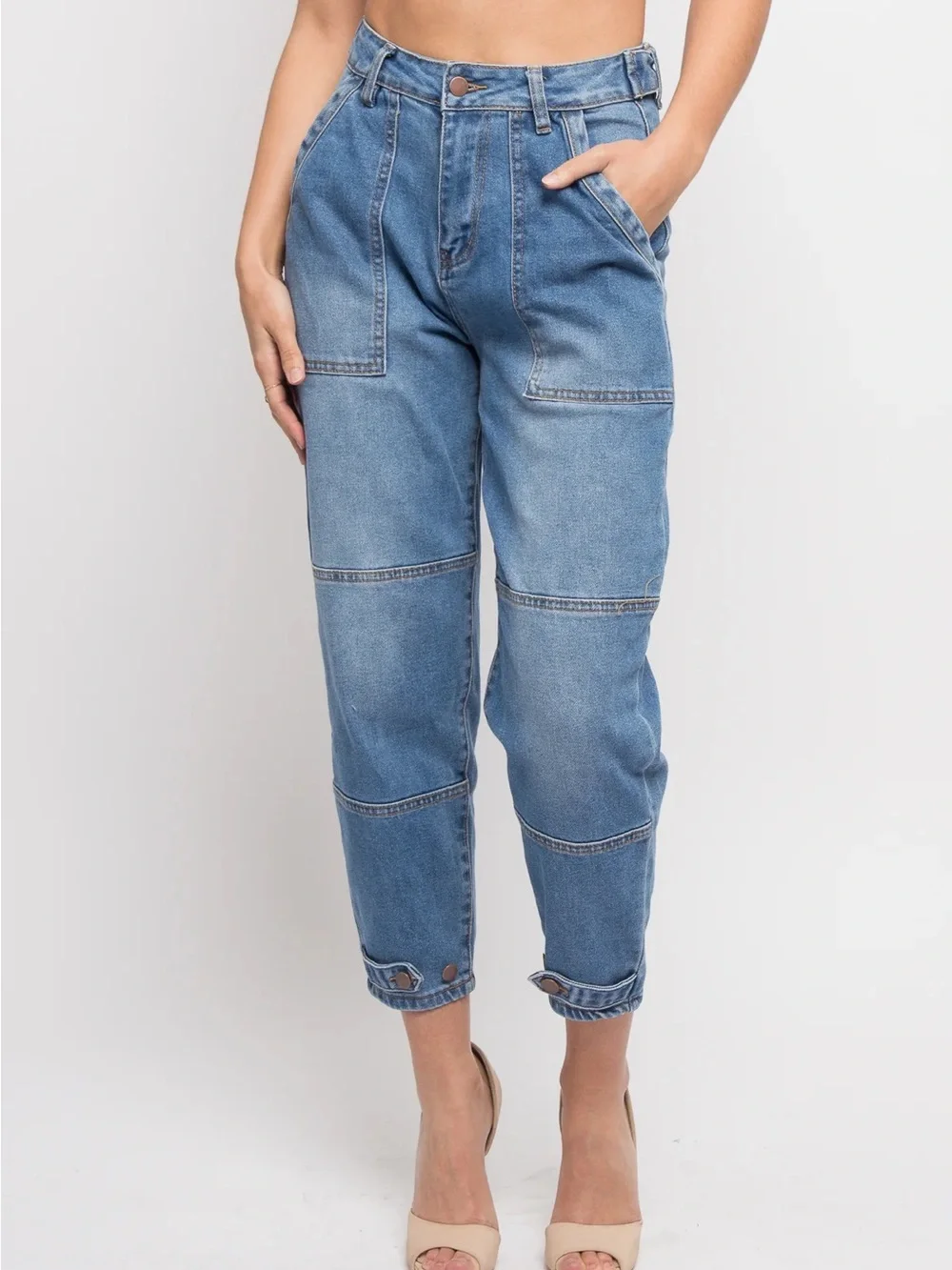 American Bazi High Rise Barrel Ankle Jeans